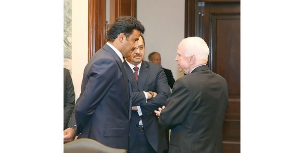 Falafel Attends Meeting Between McCain and Qatari Emir