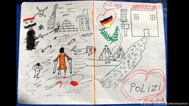 Syria refugee child’s drawing leaves German police ‘speechless’