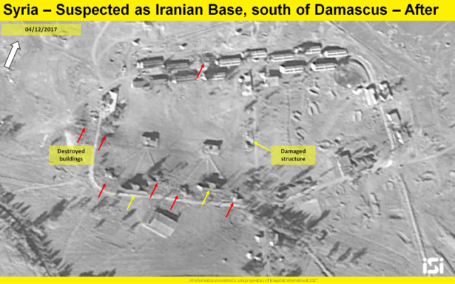 Satellite shows aftermath of alleged Israeli strike on Iranian base in Syria